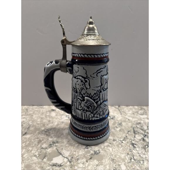 Avon Vintage German Ceramic Beer Stein With Pewter Lid Signed 1976 - Picture 7 of 9